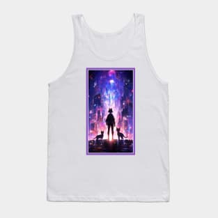 Anime Cute Cat Girl | Sci-Fi Manga Girl Anime Art Tank Top